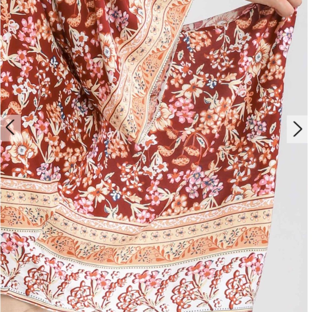 251.Women's Floral Mixed Print Open Front Hi-Lo Kimono Top NWT - Picture 4 of 5